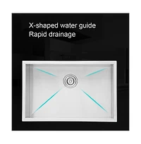 flynama 28x18x9inch 16 Gauge 304 Stainless Steel Undermount Single Bowl Kitchen Sink with Drain Assembly No Additional Accessories