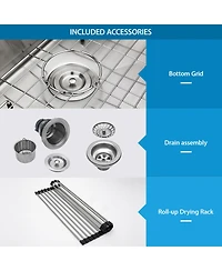 flynama 28x19x10 Inch Double Bowl 5050 Undermount Kitchen Sink 16 Gauge T304 Stainless Steel With Two 10 Inch Deep Basin