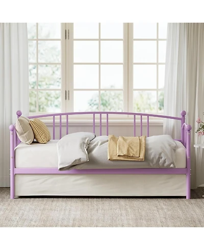 gaomon Daybed, Sturdy Metal Day Bed with Steel Slat Support, Arched Headboard Sofa Bed for Living Room