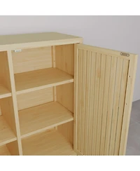 Boyel Living Bamboo Storage Cabinet Large-Capacity Single-Door Storage Cabinet Shelves for Living Rooms