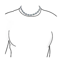 Bling Jewelry Art Deco Style Royal Blue Sapphire Cz Cubic Zirconia Cocktail Statement Collar Necklace