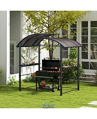 Outsunny 8' x 5' Grill Gazebo Shelter with Vented Pc Roof, Side Shleves