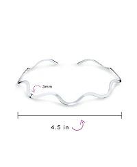 Bling Jewelry Wave Zig Zag Geometric Collar Choker Necklace .925 Silver Sterling