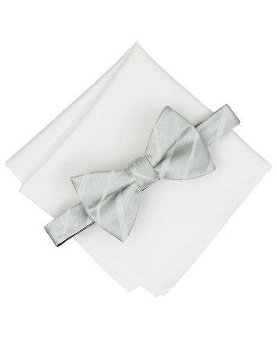 Alfani Men's Textured Bow Tie & Pocket Square Set, Created for Macy's