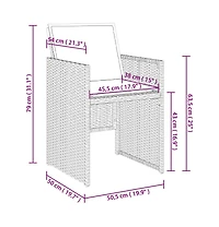Patio Chairs with Cushions 4 pcs Gray Poly Rattan