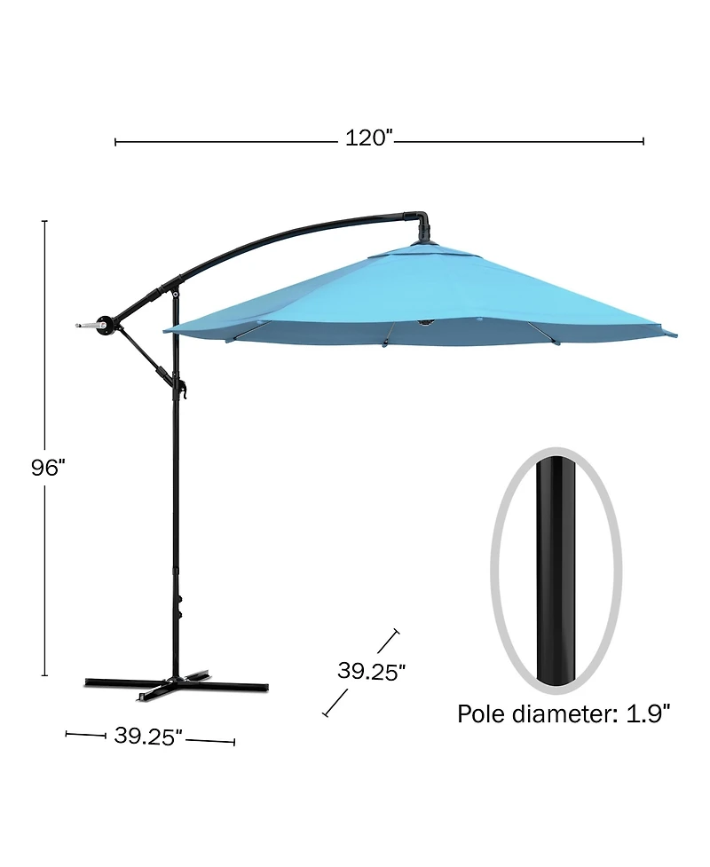 Patio Umbrella, Hanging with Base by Pure Garden