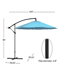 Patio Umbrella, Hanging with Base by Pure Garden