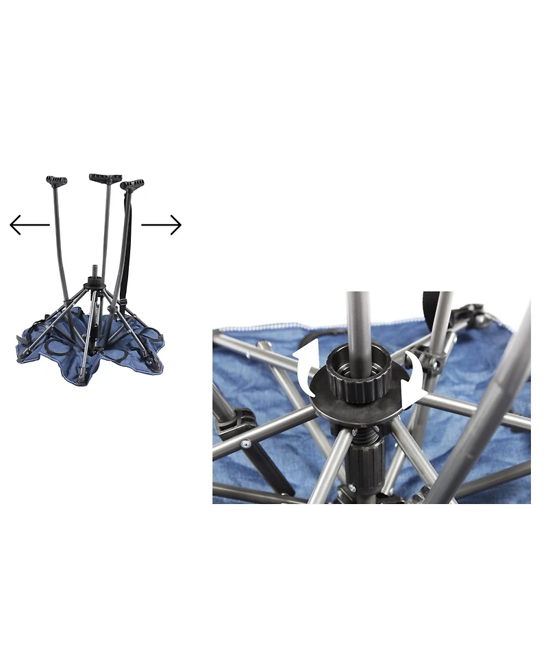 Zenithen Hexagon High Tension Folding Fabric Table, Blue