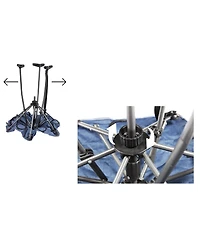 Zenithen Hexagon High Tension Folding Fabric Table, Blue