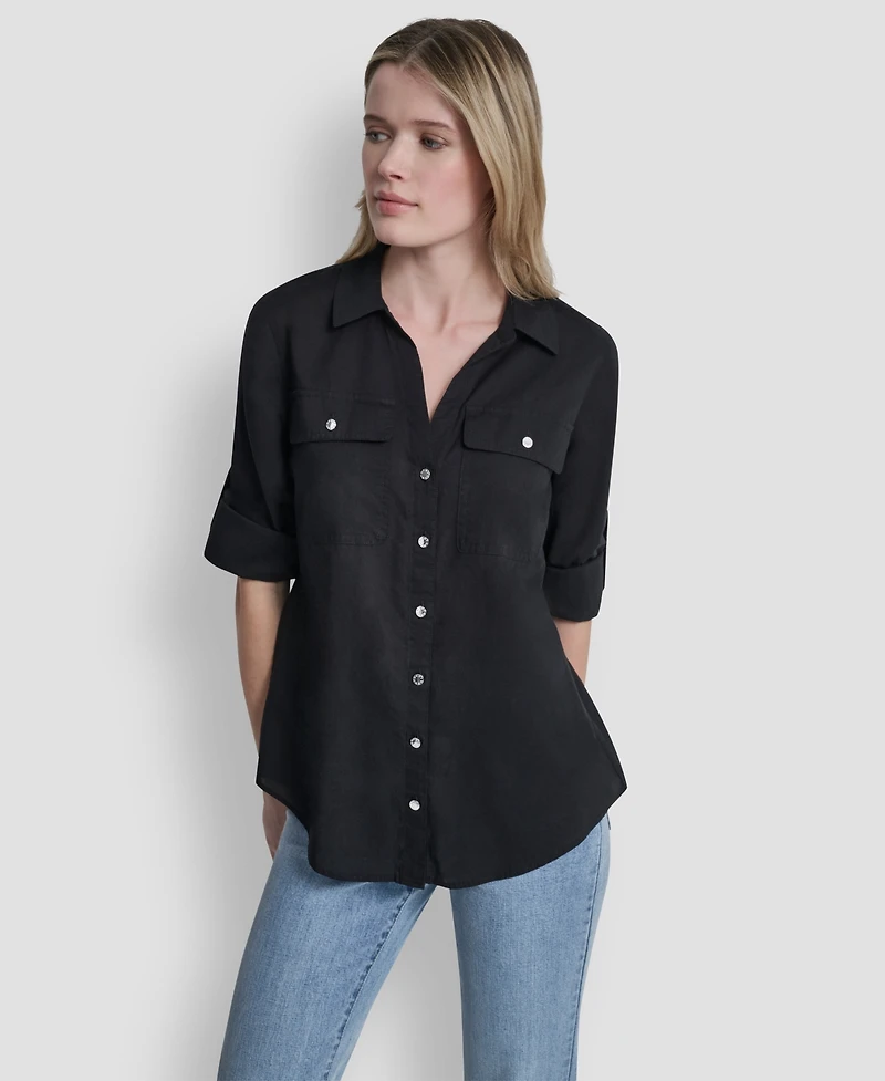 Dkny Women's Collared Neck Shirt