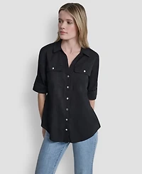 Dkny Women's Collared Neck Shirt