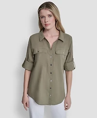 Dkny Women's Collared Neck Shirt