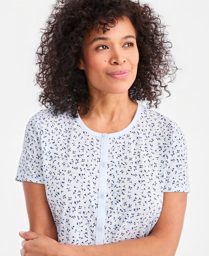 Charter Club Women's 2-Pc. Cotton Printed Cropped Pajamas Set, Created for Macy's