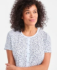 Charter Club Women's 2-Pc. Cotton Printed Cropped Pajamas Set, Created for Macy's