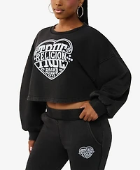 True Religion Women's Washed Heritage Dolman Pullover Top