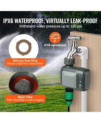 Mecale WiFi Sprinkler Timer, Single Outlet Smart Hose Faucet Timer with Brass Inlet, 2.4GHz WiFi/Bluetooth App Control, IPX6