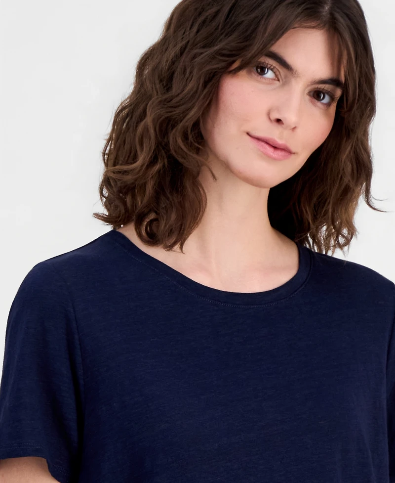 Eileen Fisher Women's Linen Jersey Crewneck T-Shirt