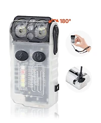 Mecale Rechargeable Mini Keychain Led Flashlight, 13 Lighting Modes, Clip, Magnetic Tail, 180° Rotating Head