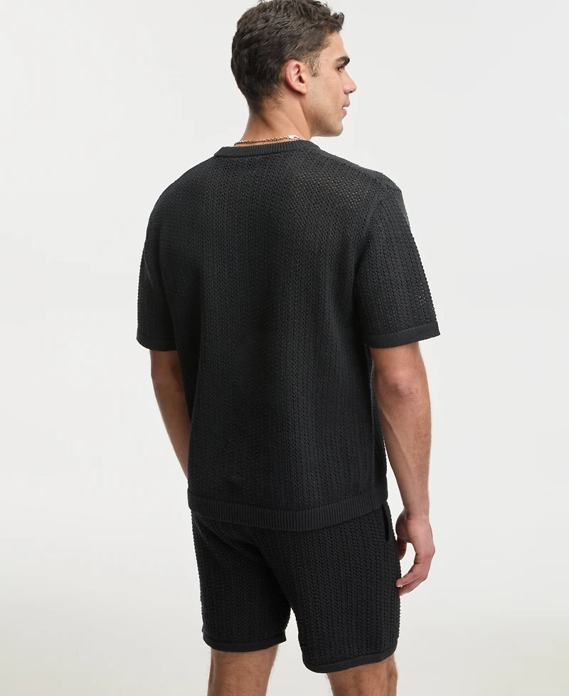 Mode of One Men's Relaxed-Fit Rio Crewneck Short-Sleeve Sweater, Macy's Exclusive