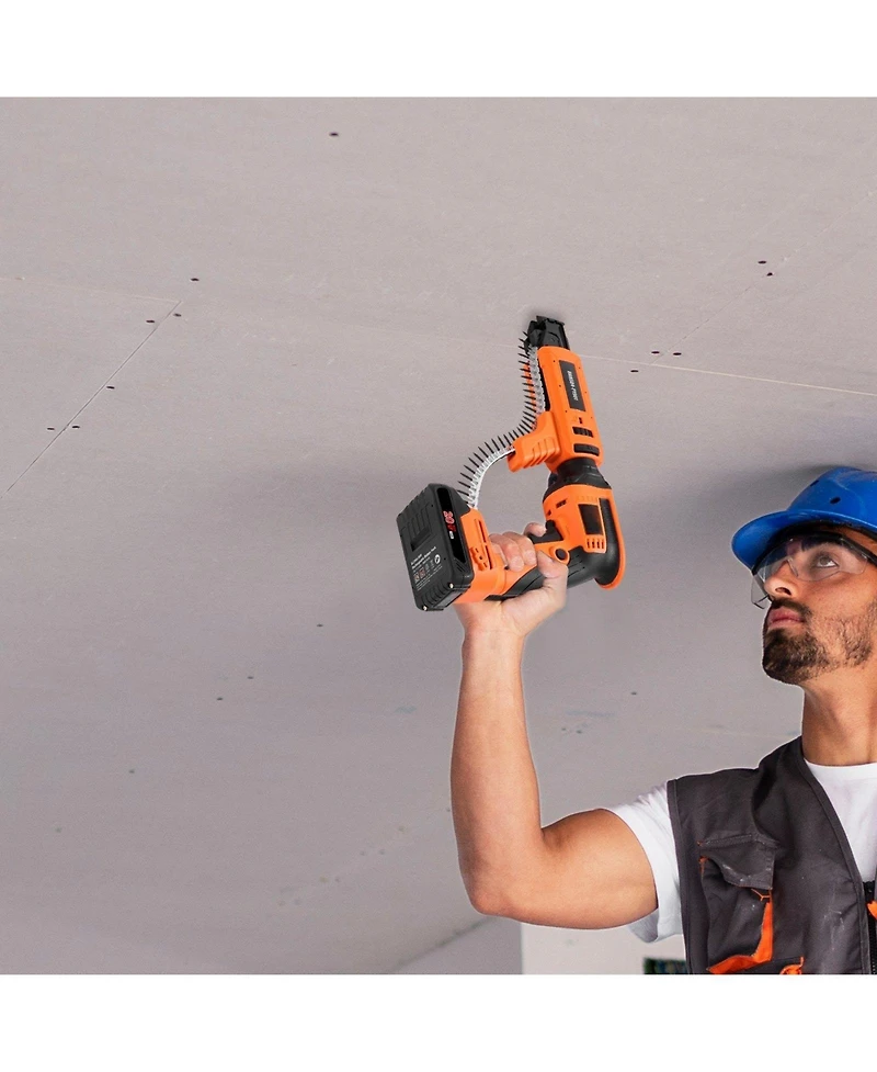 Mecale 20V Max Auto-Feed Drywall Screw Gun, 4200RPM Brushless Collated Screwgun Kit with 2 Batteries, Charger, Tool Bag & Belt Clip