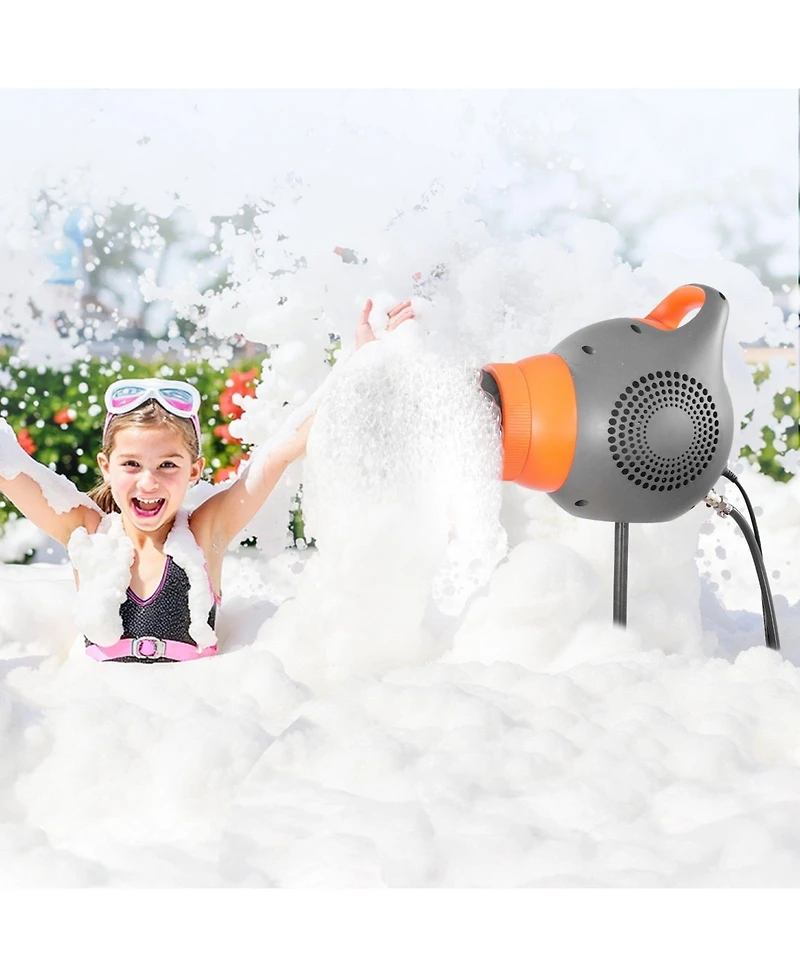 Mecale 115W Party Foam Machine, Portable Foam Cannon with Tripod Stand, Powerful Foam Maker for Backyard, Pool & Outdoor Events, Grey/Orange