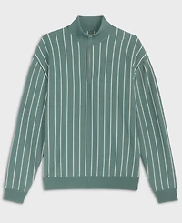 Mode of One Men's Relaxed-Fit Long-Sleeve Stripe Quarter-Zipper Sweater, Macy's Exclusive
