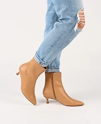 Journee Collection Women's Arely Kitten Heel Pointed Toe Dress Booties
