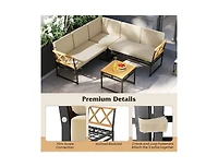 Slickblue Outdoor 4-Piece L-Shaped Sofa Set with Cushions and Table