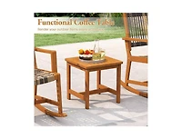 Slickblue Acacia Wood 3-Piece Patio Rocking Bistro Set