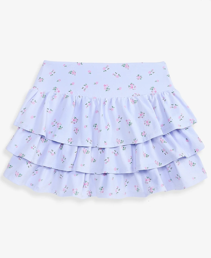 With Jules Girls' 7-16 Floral-Print Tiered Skirt
