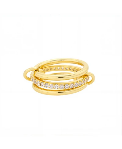 Unwritten Cubic Zirconia and Plain Triple Interlocked Ring