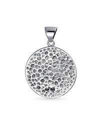 Bling Jewelry Coin Medallion Pirates Skull Pendant Necklace Oxidized Sterling Silver