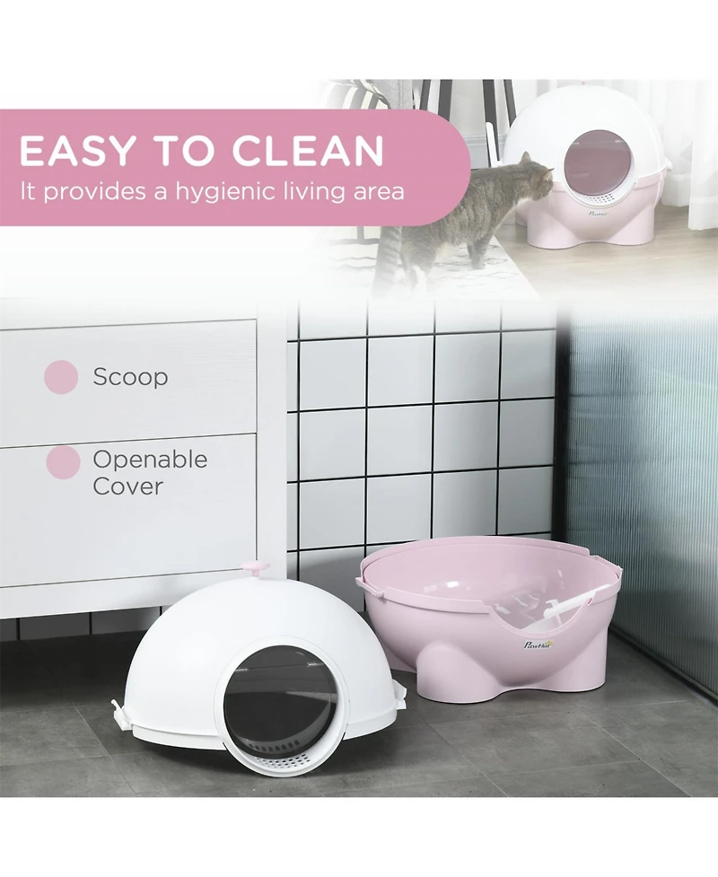 Aostirmotor Large Hooded Cat Litter Box with Lid