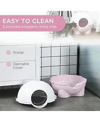 Aostirmotor Large Hooded Cat Litter Box with Lid