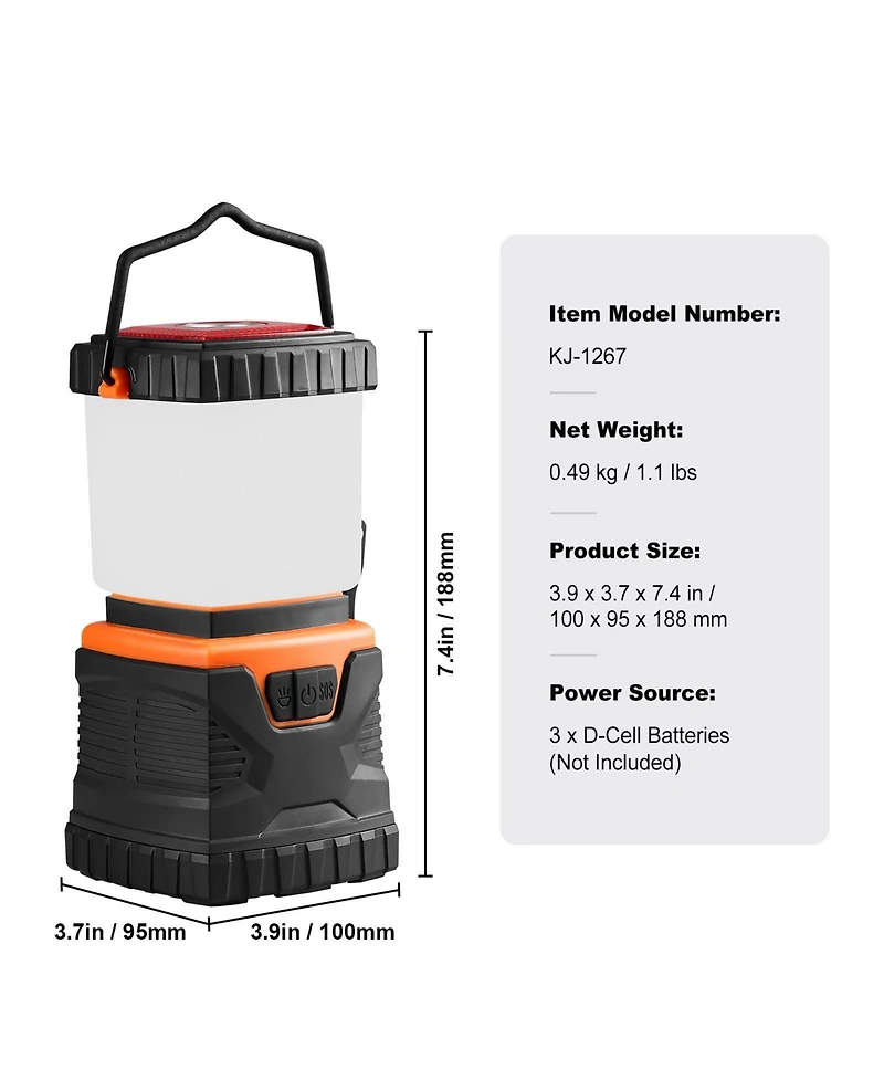 Mecale Led Camping Lantern, 1000 Lumens, 360° Illumination, 4 Modes, Battery Powered Light, Outdoor Use