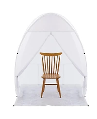 Mecale Pop-Up Spray Paint Shelter, 60 x 60 x 70 in Portable Spray Paint Tent with Built-In Floor, Exhaust Window, Storage Bag