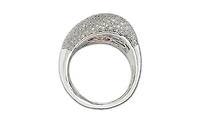 Suzy Levian New York Sterling Silver Cubic Zirconia Pave Diagonal Puff Ring