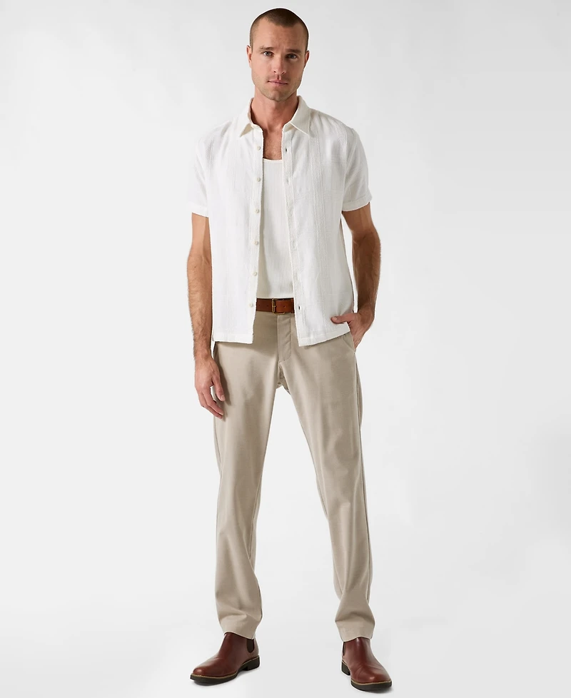 Guess Men's Cotton Castro Linear Woven Short-Sleeve Shirt