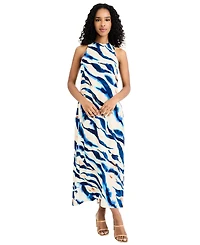 Donna Morgan Women's Printed Halter Neck Midi Dress