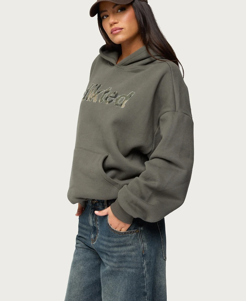 Edikted Women's Camo Cutie Oversized Hoodie