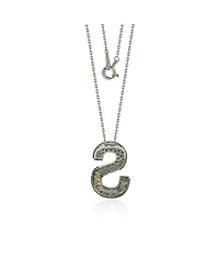 Suzy Levian Sterling Silver Sapphire 3-d Letter "S" Initial Pendant