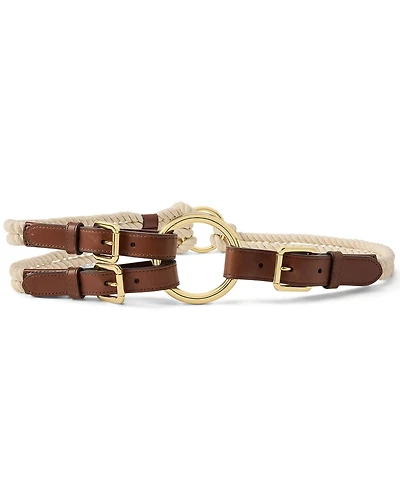 Lauren Ralph Rope Ring Tri-Strap Belt