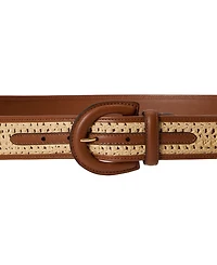 Lauren Ralph Straw Crescent Buckle Belt