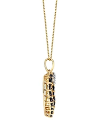 Macy's Sapphire (1-5/8 ct. t.w.) & Daimond Accent Heart Pendant Necklace in 10k Yellow Gold