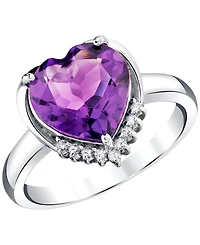 Macy's Amethyst (3-1/3 ct. t.w.) & Diamond Accent Ring in Sterling Silver