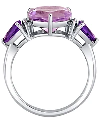 Macy's Pink Amethyst (3-1/3 ct. t.w.) & Pear Amethyst (3/4 ct. t.w.) Ring in Sterling Silver