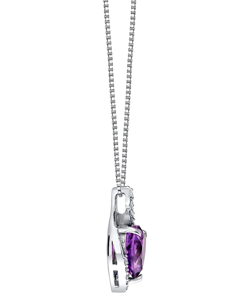 Macy's Amethyst (1-3/4 ct. t.w.) & Diamond Accent Pendant Necklace in Sterling Silver