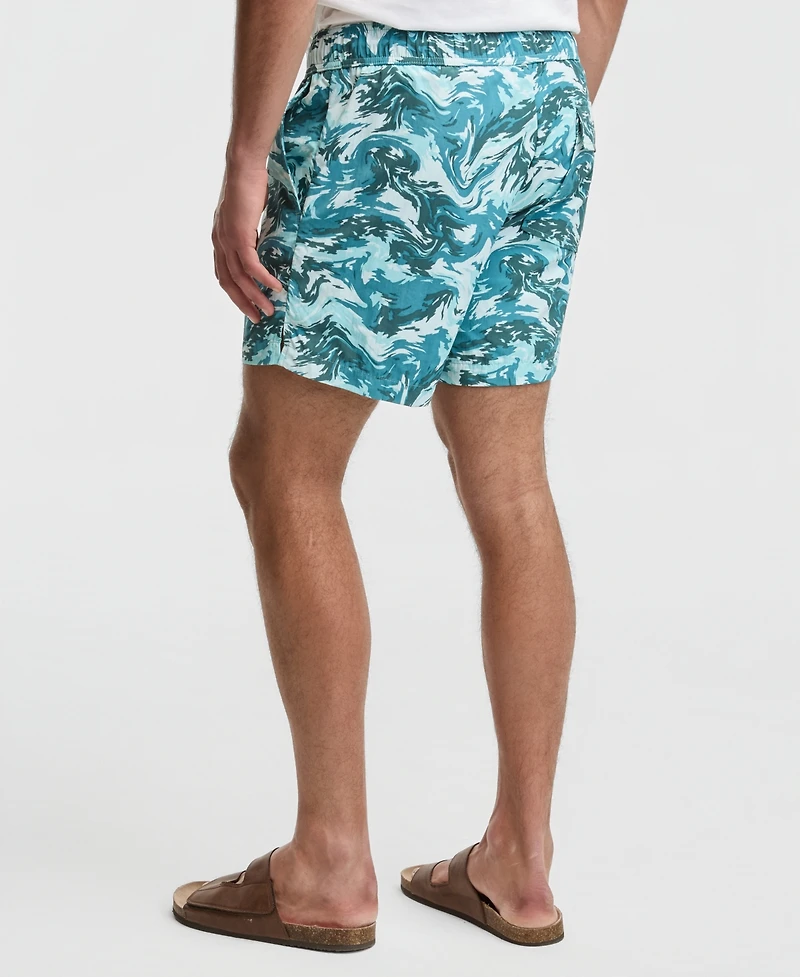 Mode of One Men's Liquid Camo 5" Swim Trunks, Macy's Exclusive