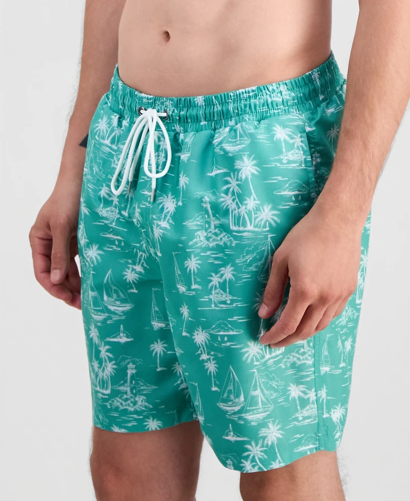 Club Room Men's Sail Toile Swim Trunks, Macy's Exclusive