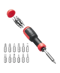 Mecale 13-in-1 Magnetic Screwdriver Set, Multi-Bit Mini Nut Driver, Phillips, Flat, Torx & Square Bits, Precision Repair Tool Kit